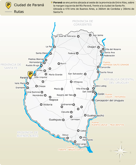 Mapa de Entre Ros